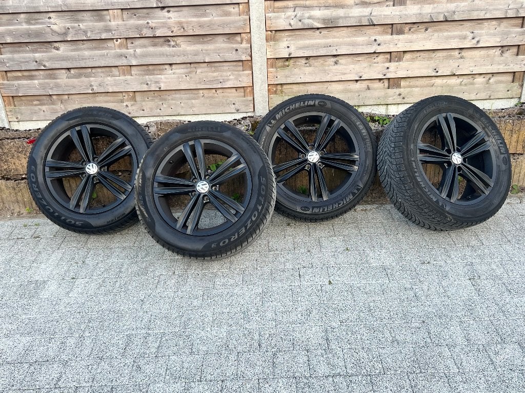 Sebring velgen Volkswagen Tiguan sett zwart mat origineel, Ophalen, 18 inch, Banden en Velgen, Nieuw