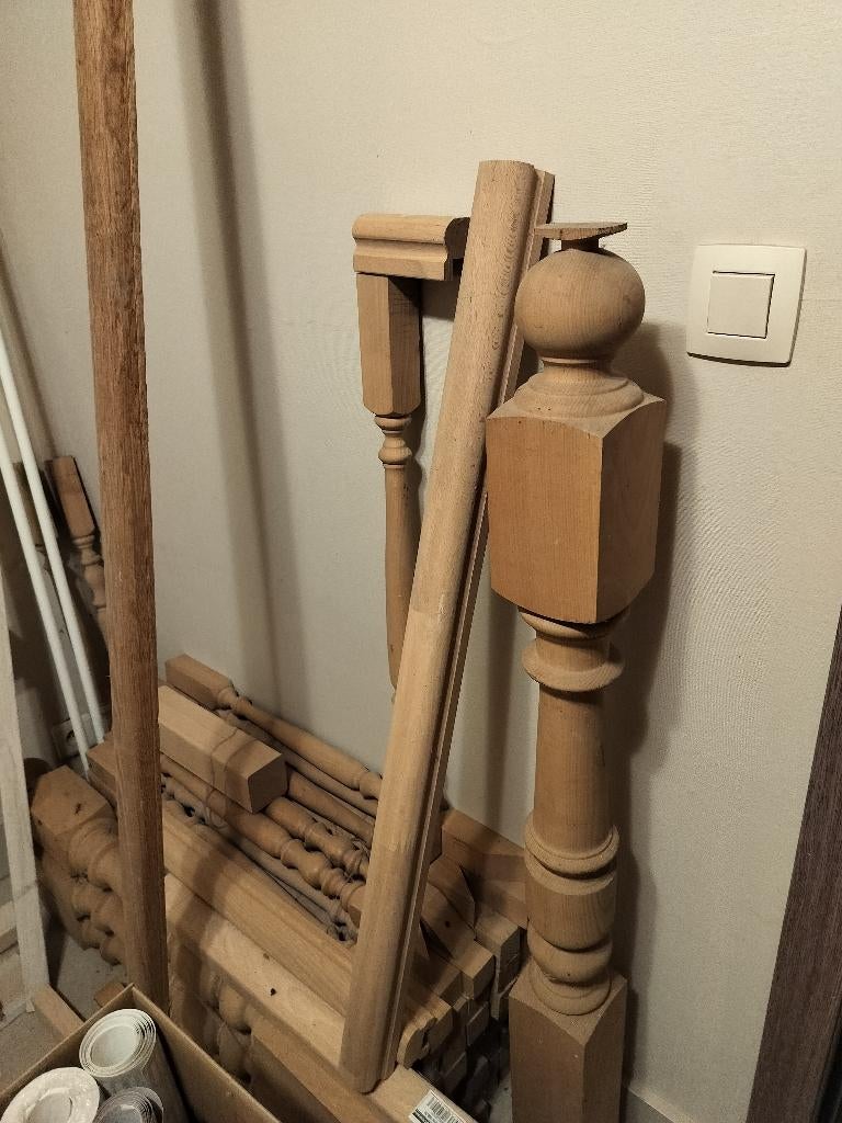 Houten ballusters-trapleuning, Doe-het-zelf en Bouw, Ophalen, Nieuw, Beuken, Overige typen