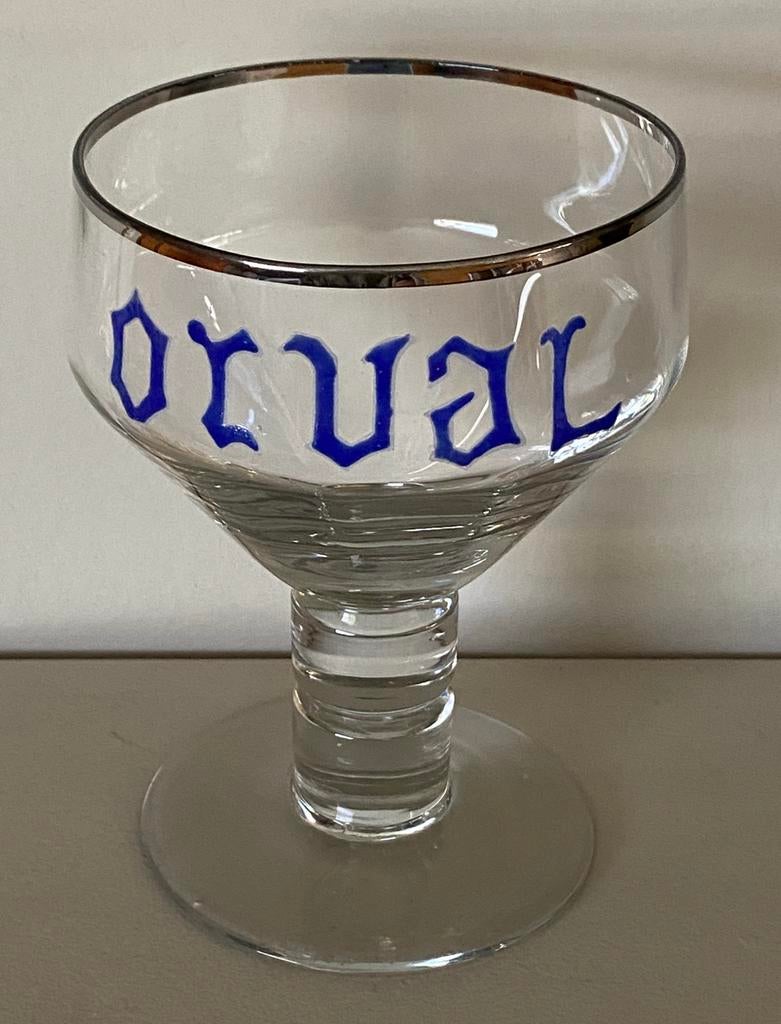 Anc. verre émaillé  trappiste brasserie Abbaye ORVAL, Enlèvement ou Envoi, Comme neuf, Verre ou Verres