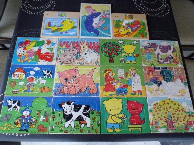 kinderpuzzels, Kinderen en Baby's, Ophalen of Verzenden, 10 tot 50 stukjes, Gebruikt, Van hout