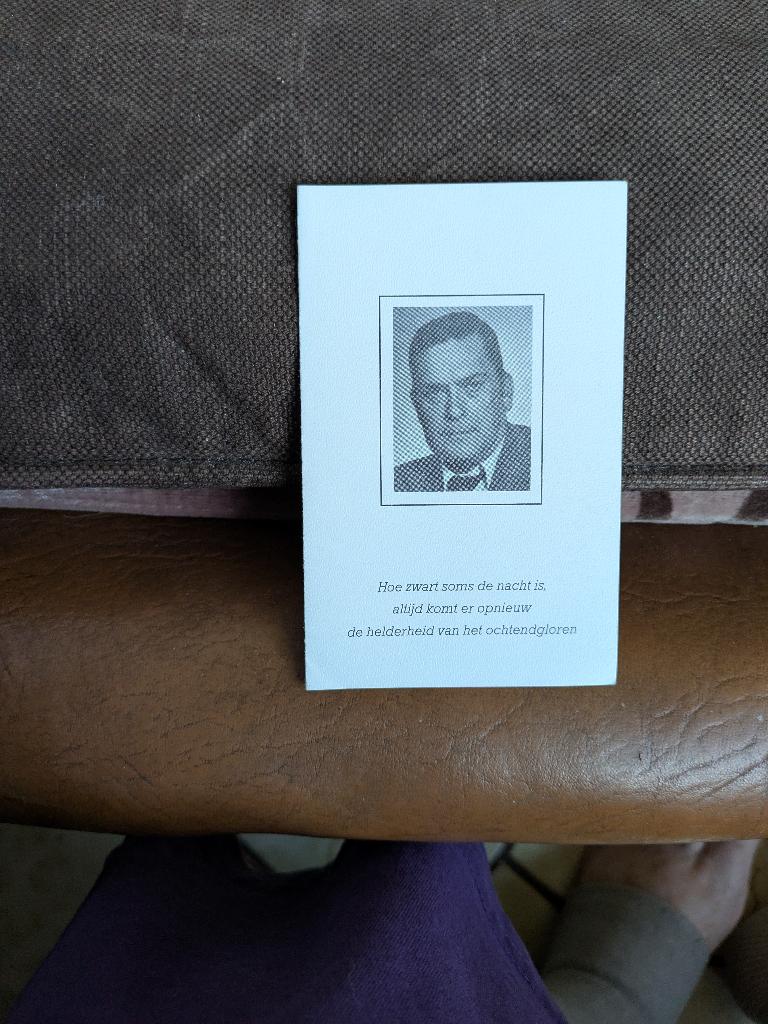 Dp Raymond Vanden abeele, Enlèvement ou Envoi, Image pieuse