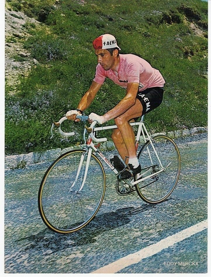 postkaart Eddy Merckx periode 1968-1970, 1960 tot 1980, Gebruikt, Foto, Ophalen of Verzenden