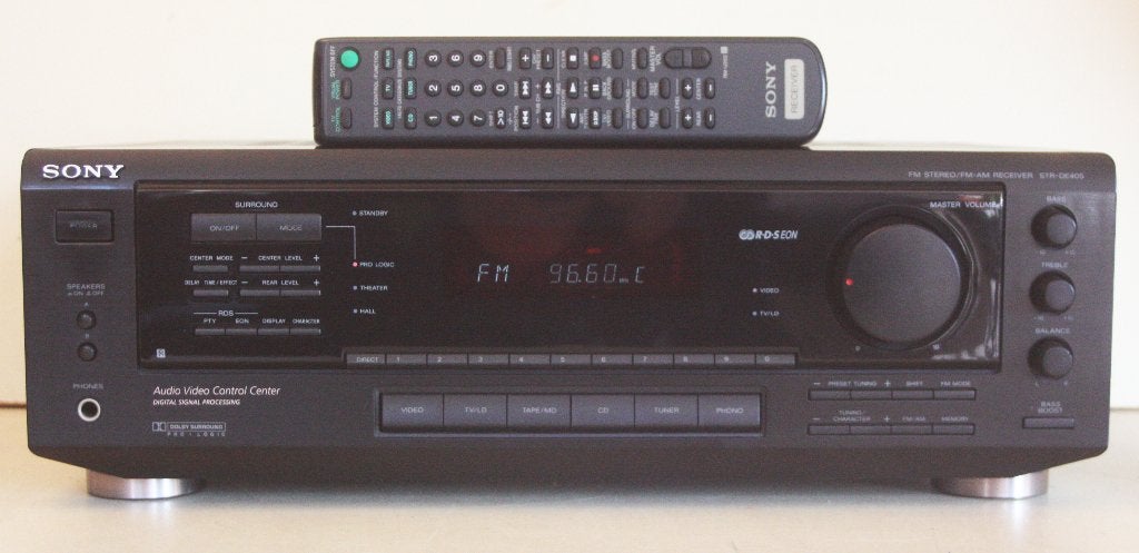 Sony STR-DE405 Versterker Receiver Met Afstandsbd / 400 Watt, Ophalen of Verzenden, Zo goed als nieuw, Sony, 120 watt of meer