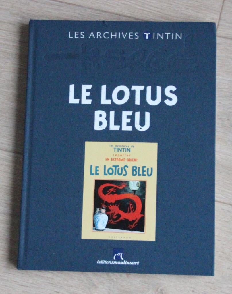 Rare Archives Tintin Le lotus bleu noir / blanc Hergé Kuifje, Verzenden, Zo goed als nieuw, Herge
