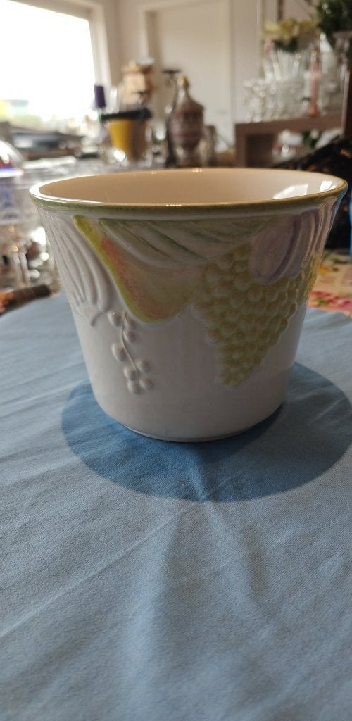 bloempot cahepo keramiek glimmend relief, Enlèvement ou Envoi, Moins de 25 cm, Comme neuf, Intérieur