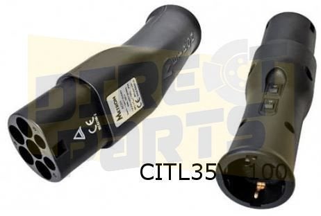 Citroen Ami (O2) Opel Rocks-e (O2) adapter Typ 2 Schuko 16A, Auto-onderdelen, Verzenden, -, Nieuw, -