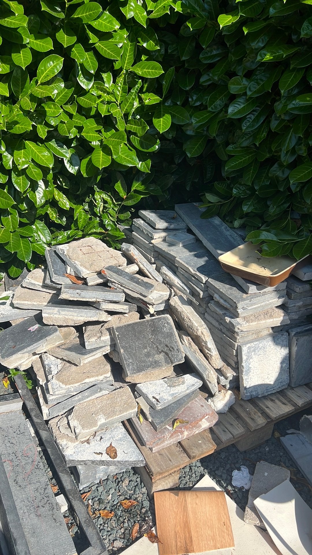 Partij blauwe hardsteen klinkers, Ophalen, Gebruikt, Klinkers, 5 tot 10 m²