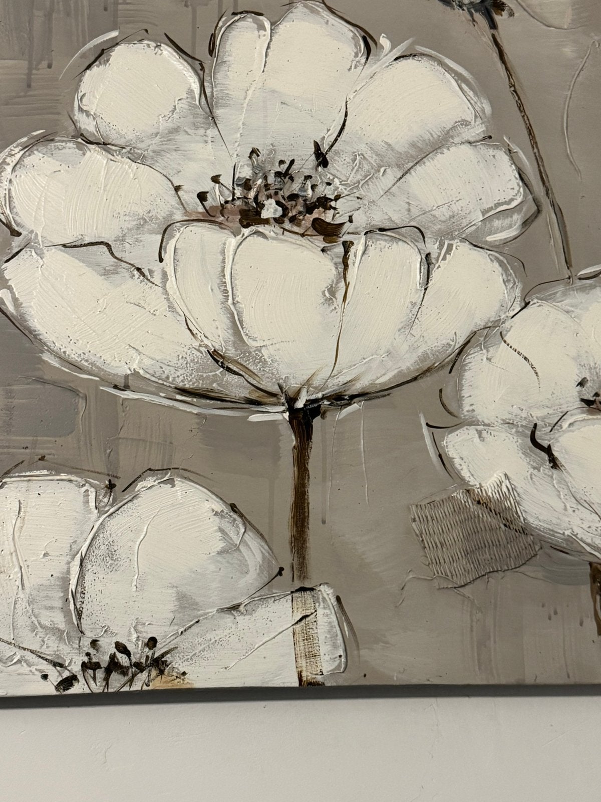 Sublime Tableau Peinture Fleurs Modernes Style Cosy & Épuré, Antiquités & Art, Enlèvement