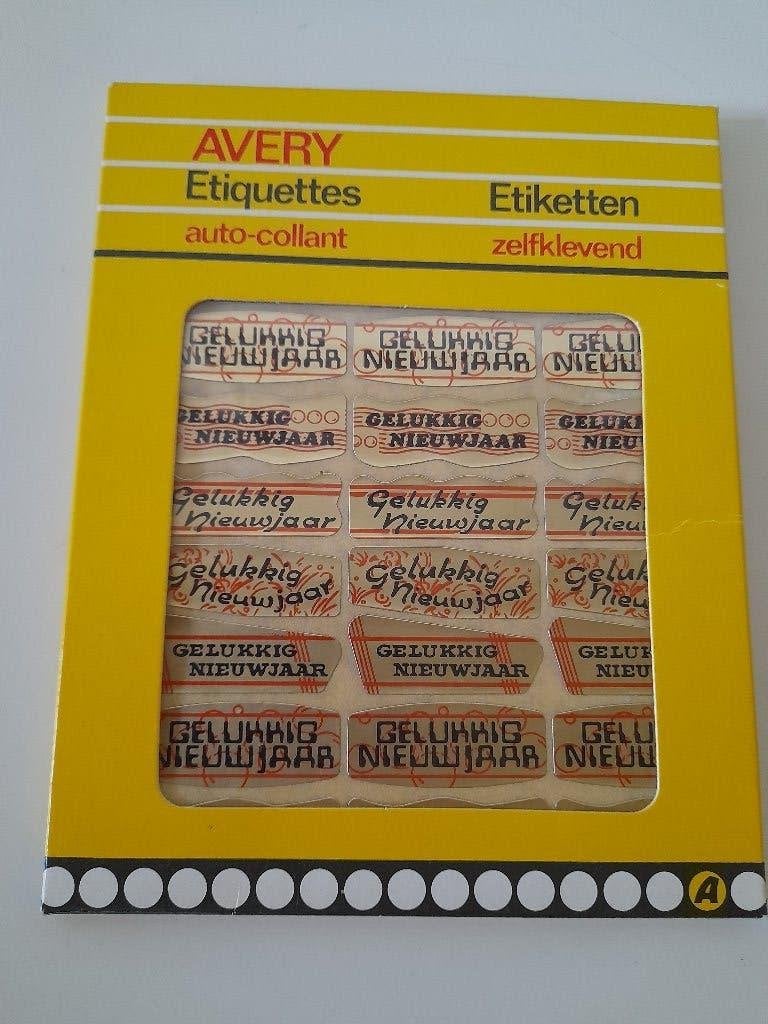 Vintage stickers / etiketten (1970) - Gelukkig Nieuwjaar, Diversen, Ophalen of Verzenden, Nieuw