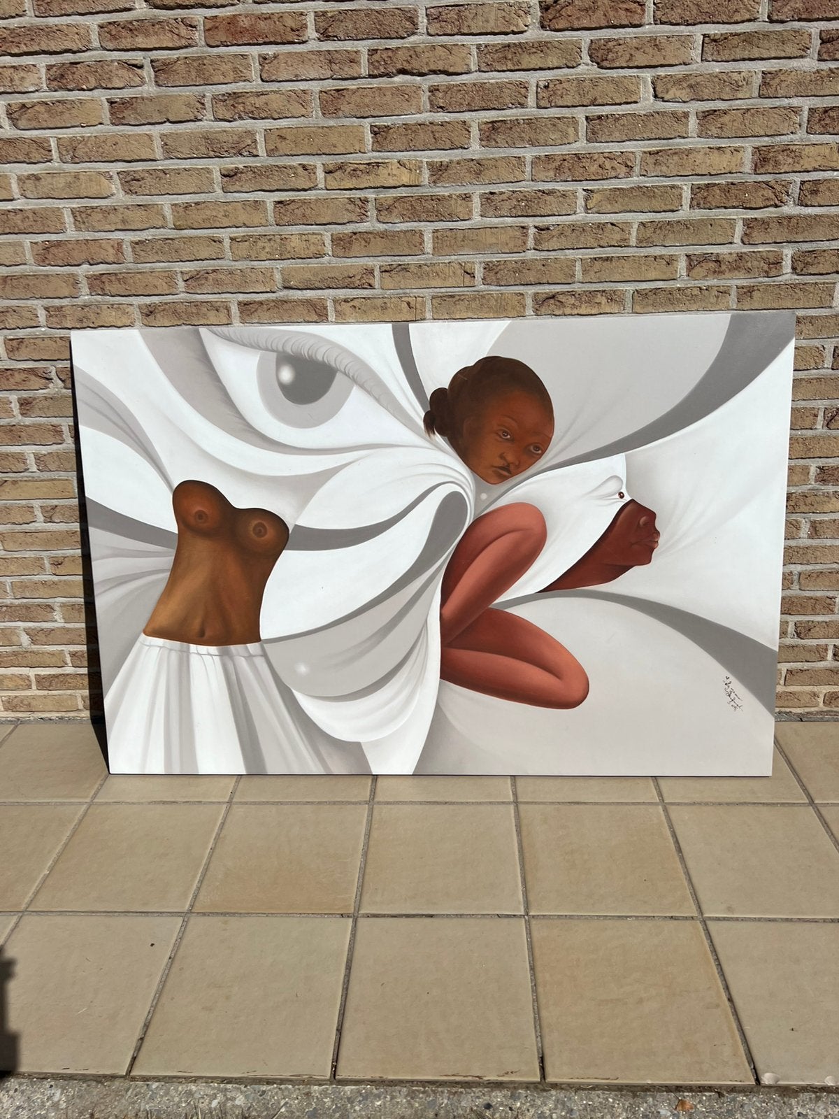 Handgeschilderde kader, Antiek en Kunst, Kunst | Schilderijen | Abstract, Ophalen