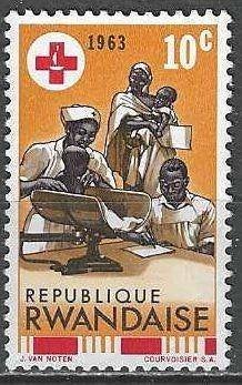 Rwanda 1963 - Yvert 44 - 100 Jaar Rode Kruis (PF), Verzenden, Postfris