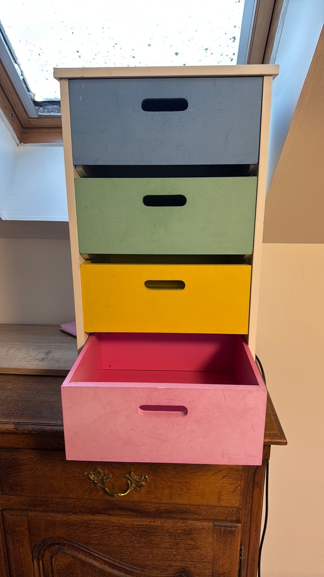 Petit meuble à tiroirs, 3 ou 4 tiroirs, 25 à 50 cm, Enlèvement ou Envoi, Moins de 100 cm