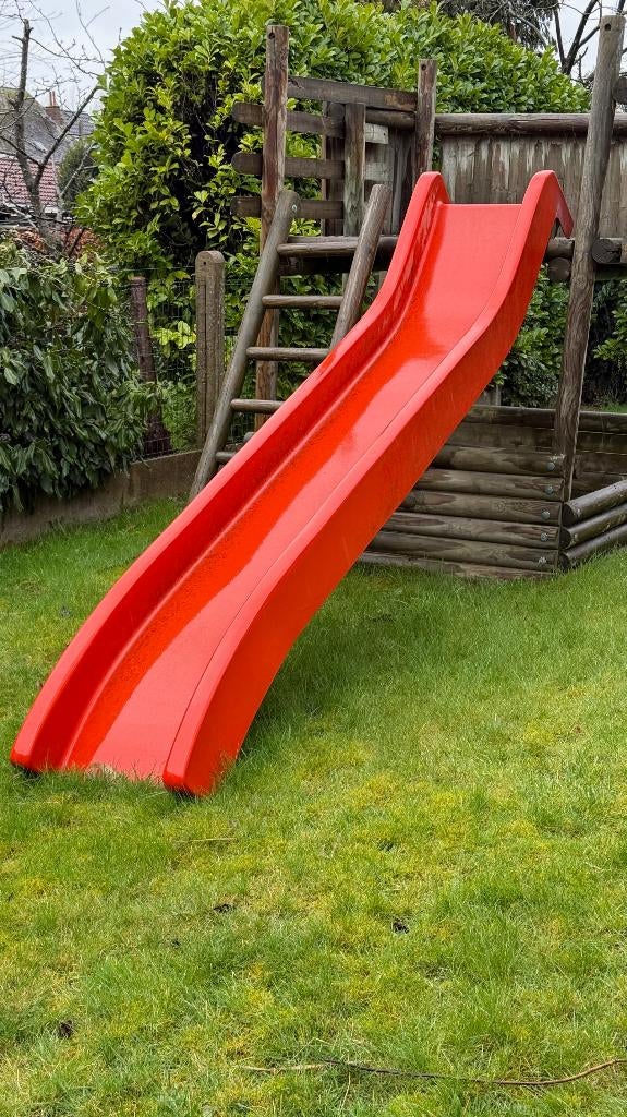 drie meter lange robuuste glijbaan, Ophalen, Gebruikt, Glijbaan