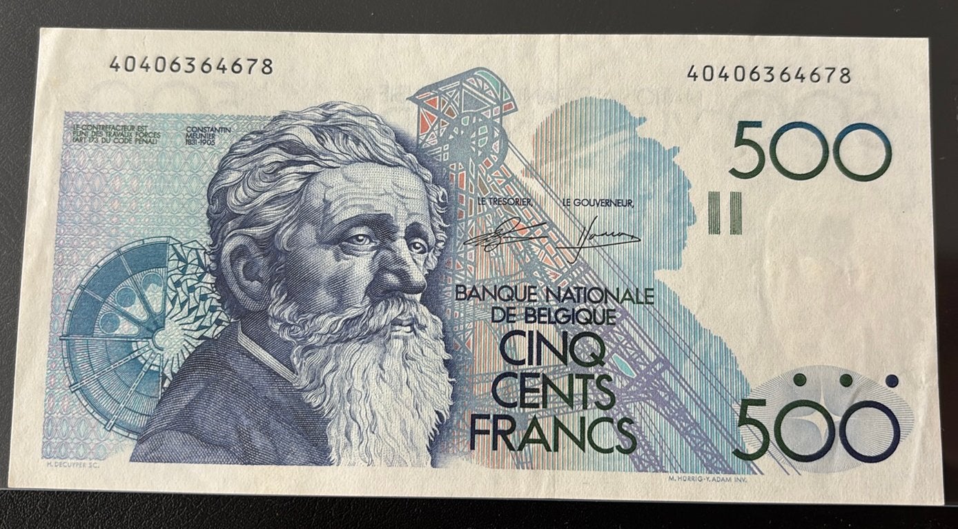 500 Belgische frank - Meunier XF, Enlèvement ou Envoi