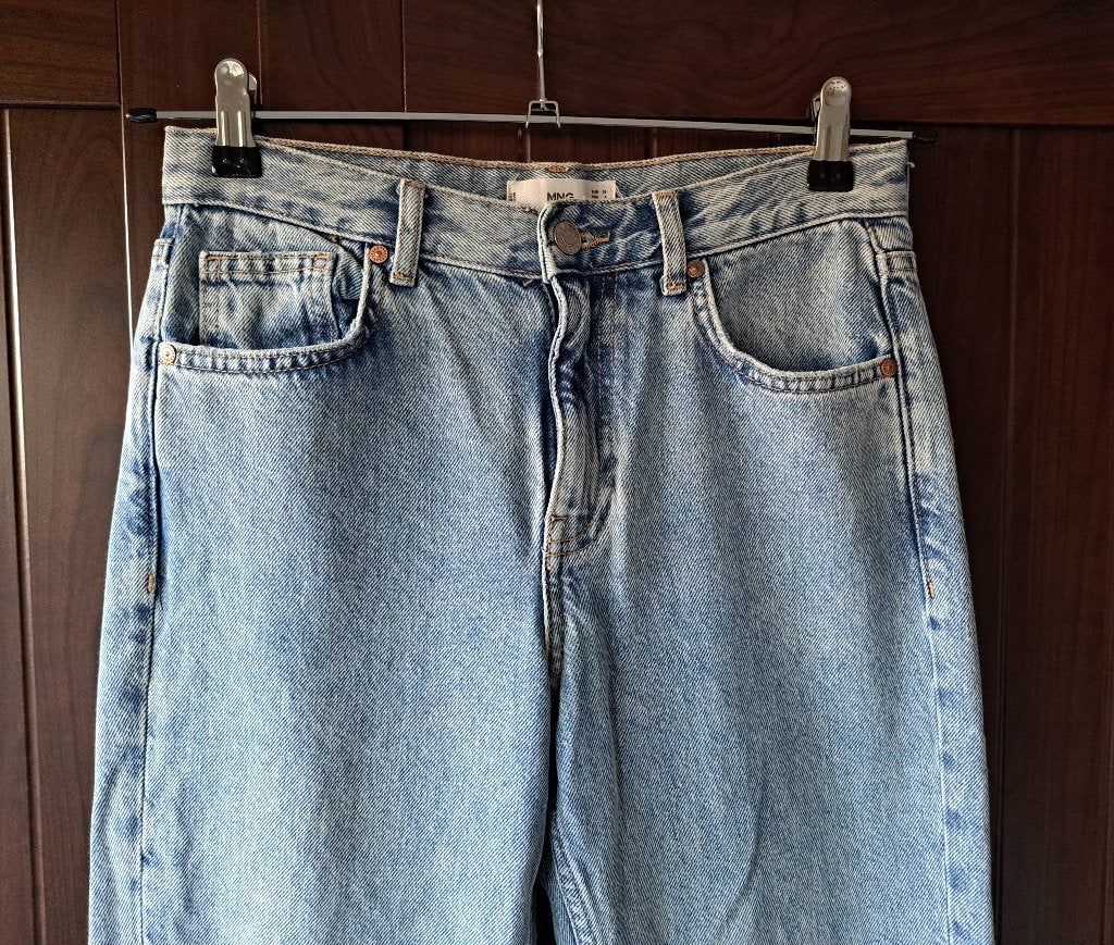 Blauwe jeansbroek van Mango maat 36, Mango, W28 - W29 (confectie 36), Gedragen, Verzenden
