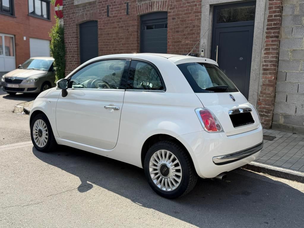 Fiat 500 1.2i 2011, Auto's, 4 cilinders, Leder en Stof, Wit, Handgeschakeld