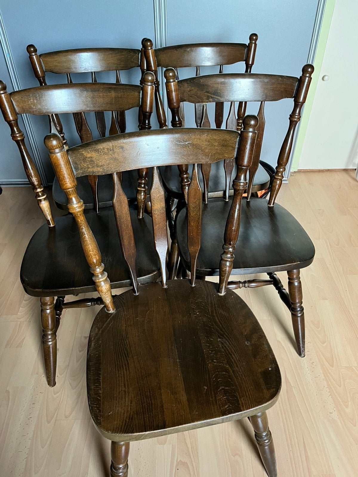Eiken stoelen, Maison & Meubles, Enlèvement, Utilisé, Brun, Bois