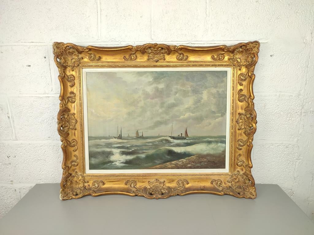 Groot antiek maritiem schilderij, Enlèvement