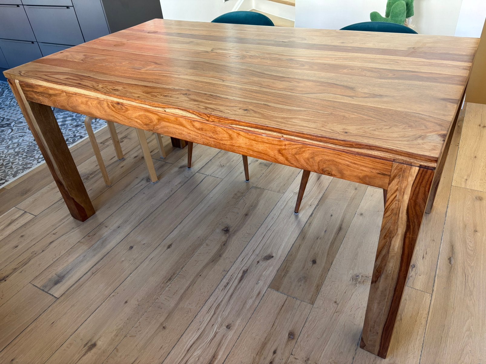 Table à manger bois massif - 6/8 personnes, Maison & Meubles, 150 à 200 cm, Cinq personnes ou plus, Enlèvement, Utilisé