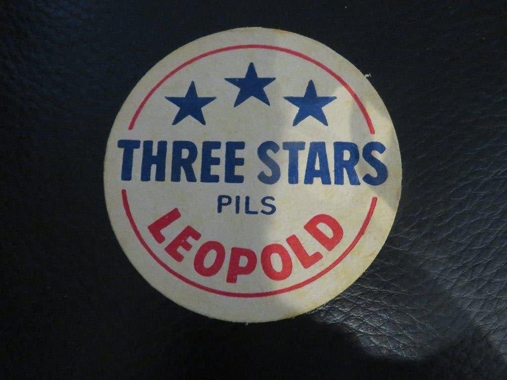 bierviltje Three Stars Pils Leopold, Verzamelen, Ophalen of Verzenden, Zo goed als nieuw, Viltje(s), Overige merken