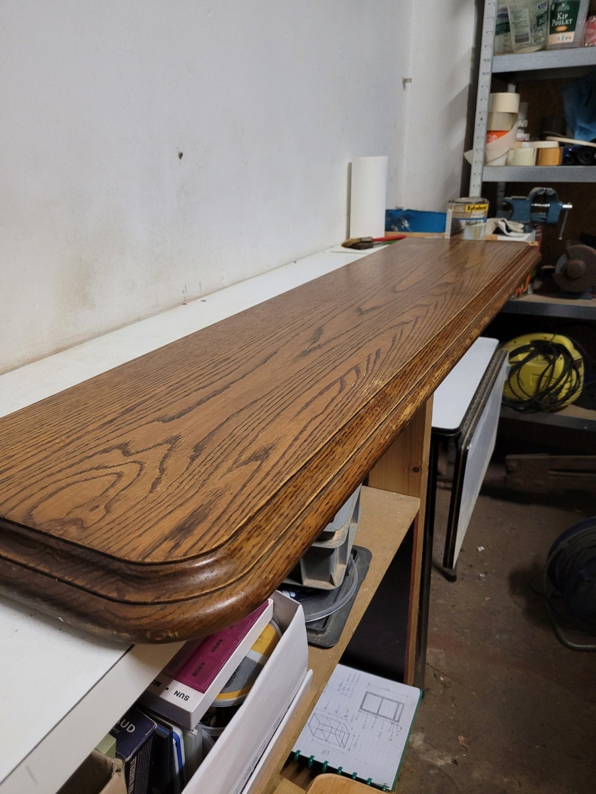 massief eiken wandplank, Enlèvement, Comme neuf