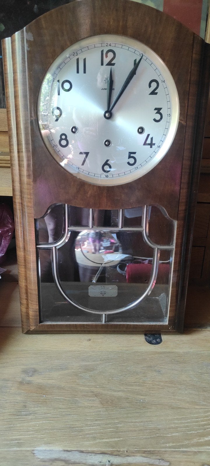 Art deco jugenhaus wandklok regulator Perfect, Antiek en Kunst, Ophalen