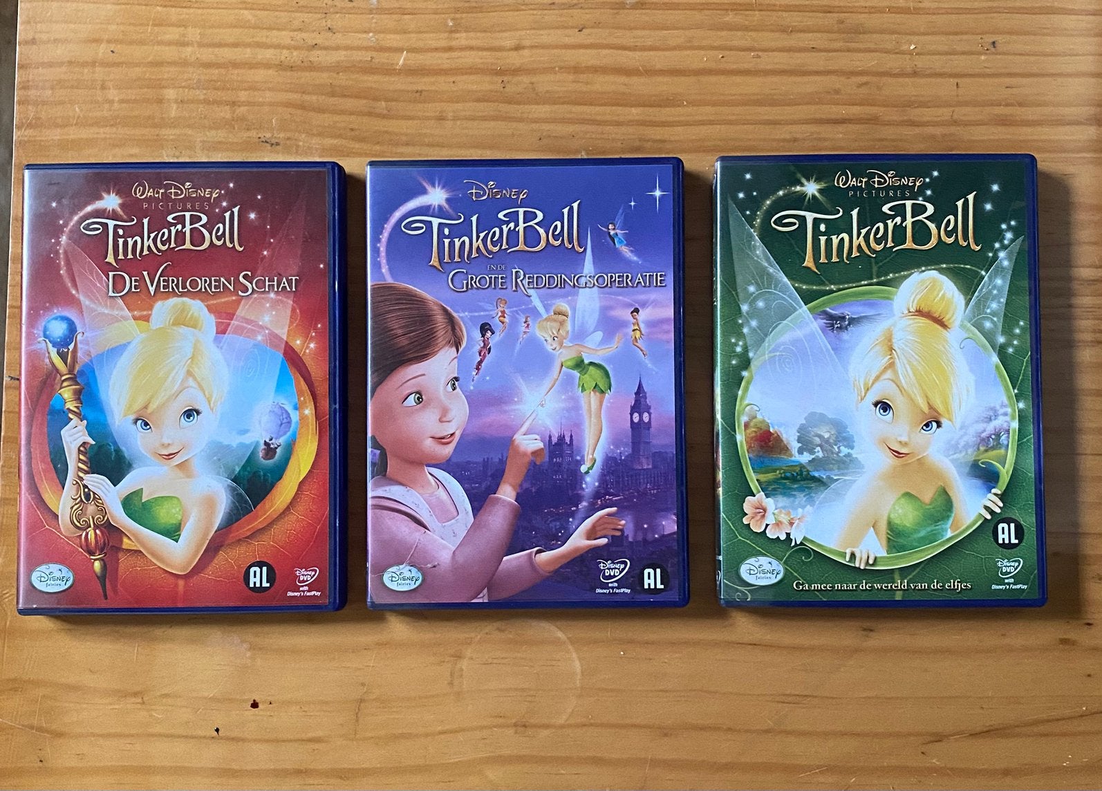 3 Disney Dvd’s Tinkerbell, Ophalen, Zo goed als nieuw
