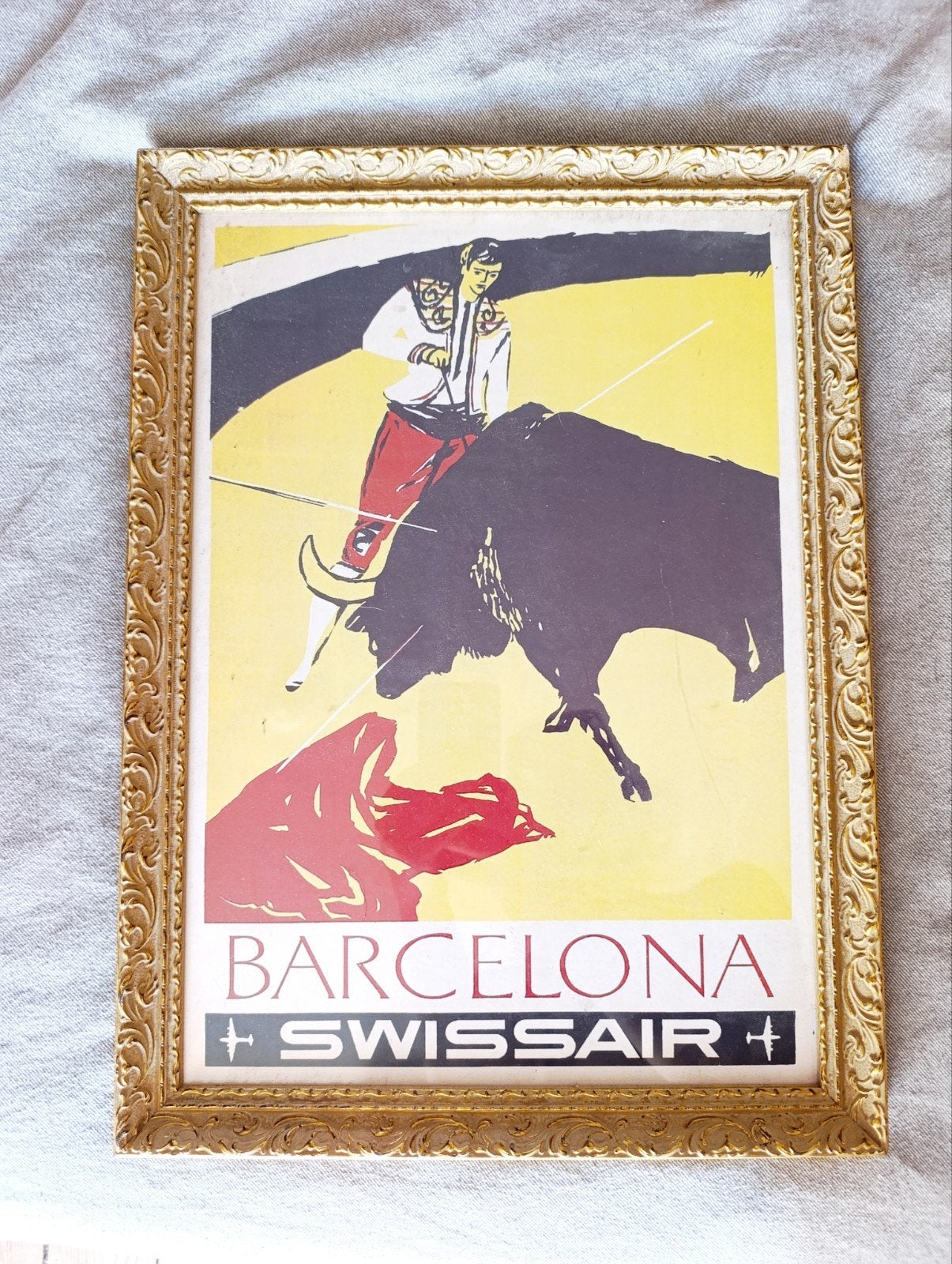 Kader met print Barcelona Swiss Air vintage, Enlèvement