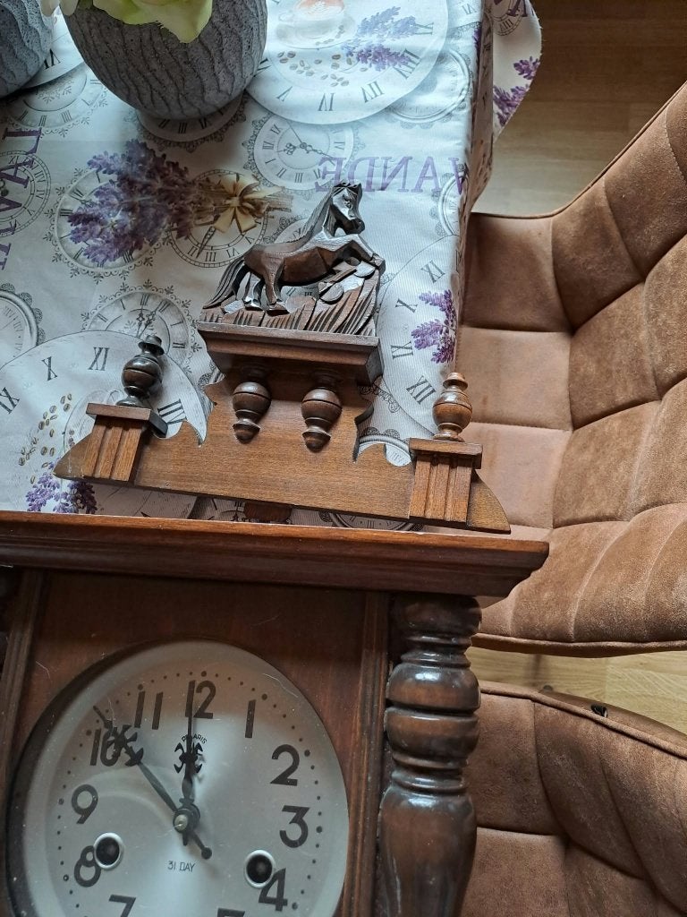 Hangklok met paard, Antique, Analogique, Utilisé, Horloge murale
