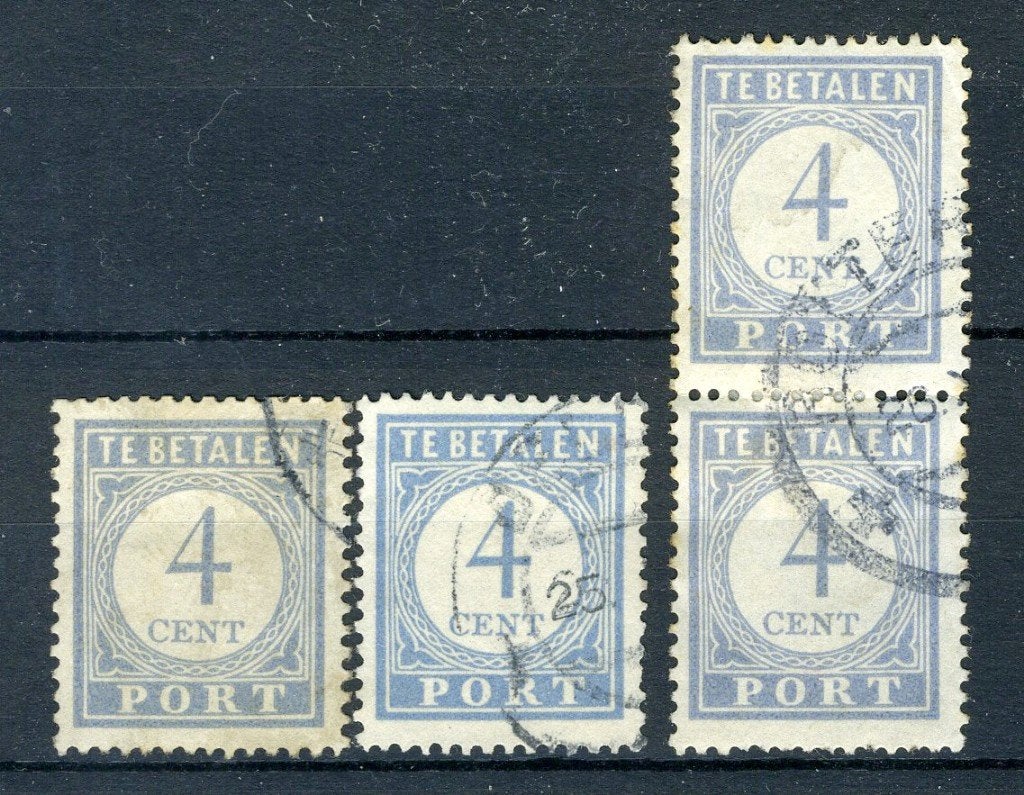 PAYS-BAS P49 timbré 1912-1920 - Chiffre et valeur bleus, Envoi, Jusqu'à 1940, Affranchi