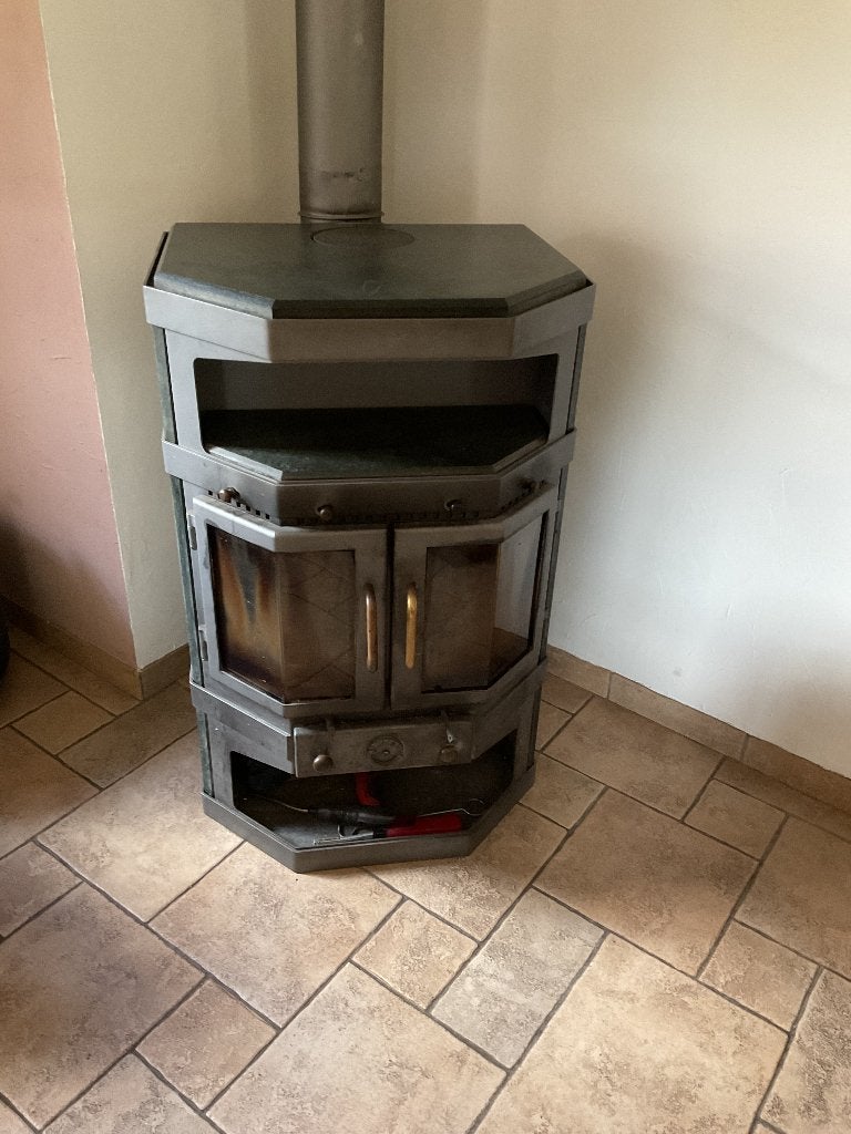 Barbas houtkachel 10 kw, Ophalen, Gebruikt, Houtkachel, Vrijstaand