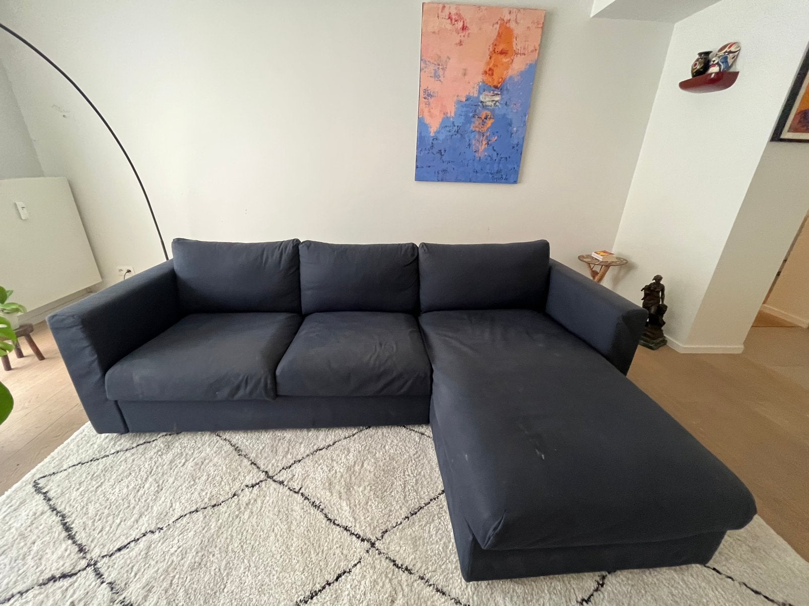 Canape ikea 3 places avec méridienne et bac de rangement, Maison & Meubles, Enlèvement, Utilisé