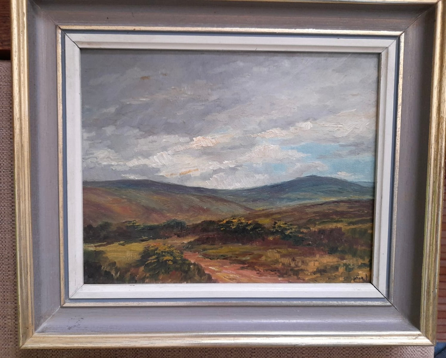 „Passing Storm over Dunkery” olieverfschilderij — Devon, Antiek en Kunst, Kunst | Schilderijen | Klassiek, Landschap, Ingelijst