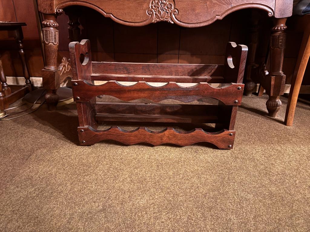 Casier à vin/porte-bouteilles en bois vintage, Moins de 50 cm, Comme neuf, Enlèvement, 5 à 15 bouteilles