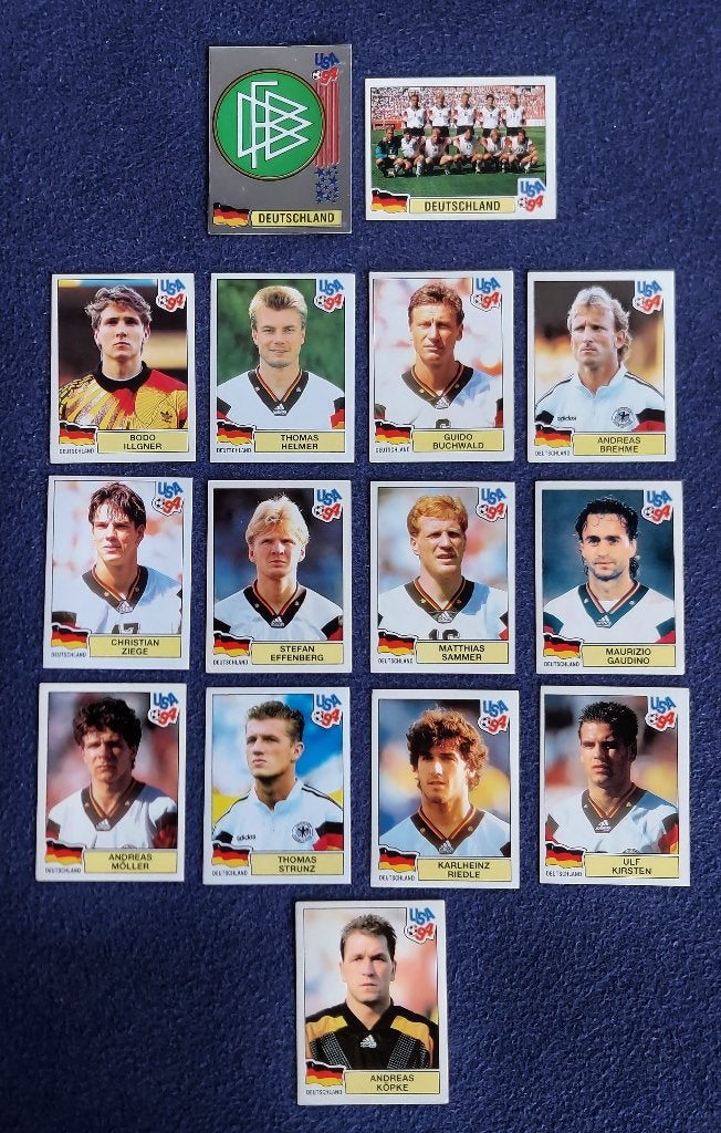 15 versch. Panini stickers voetbal ' WK USA 1994 - Duitsland, Enlèvement ou Envoi, Neuf, Plusieurs autocollants