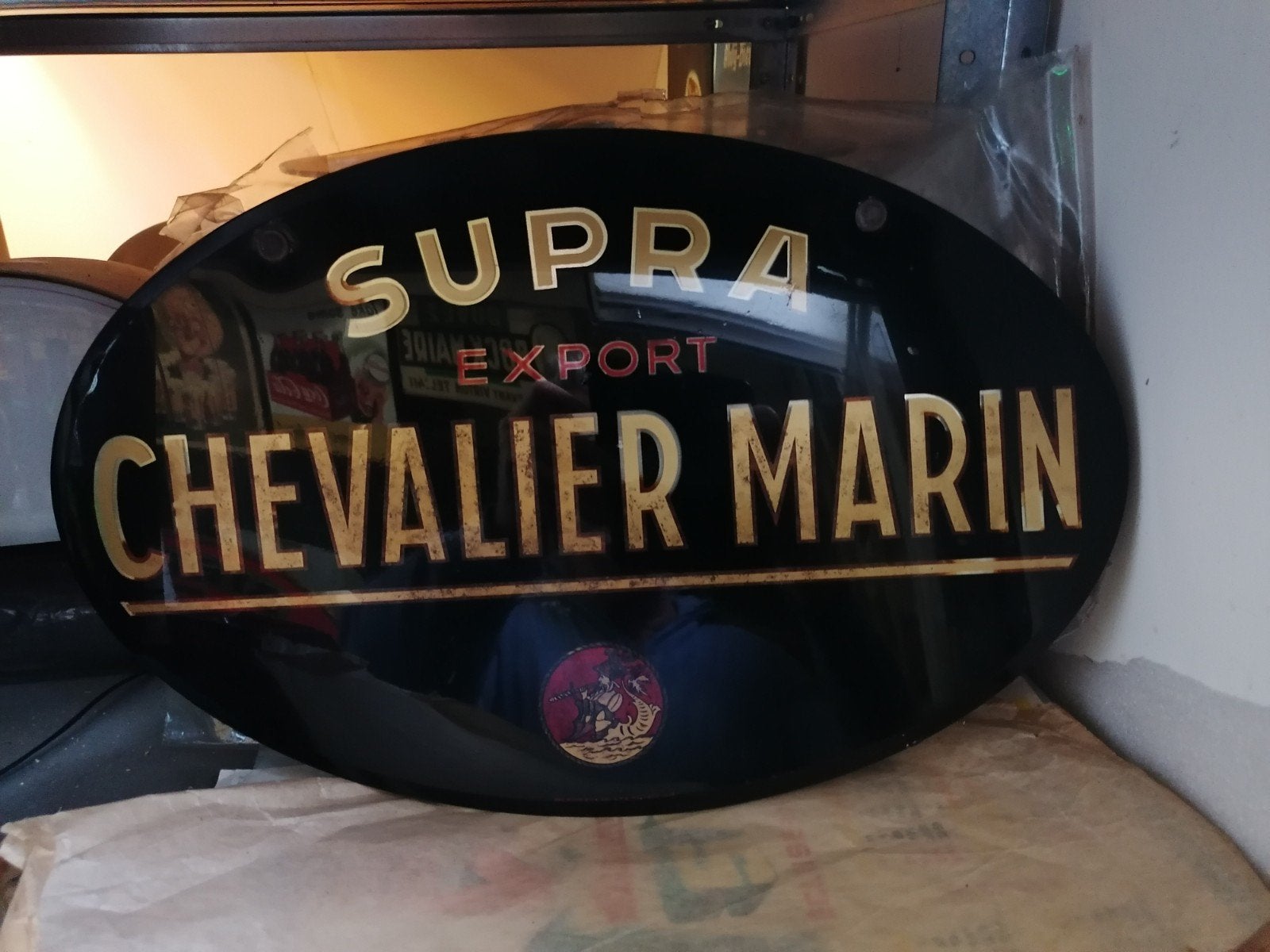 chevalier marin Mechelen reclame bord, Ophalen of Verzenden