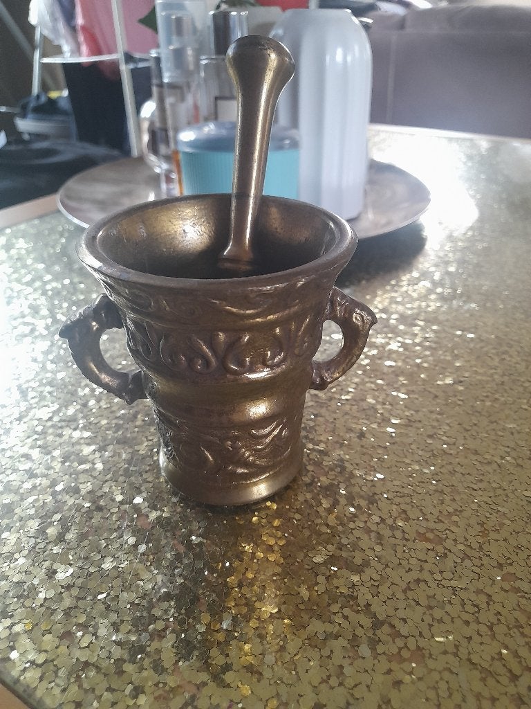 Vintage siervijzel met dolfijnen handvatten (compleet), Ophalen of Verzenden