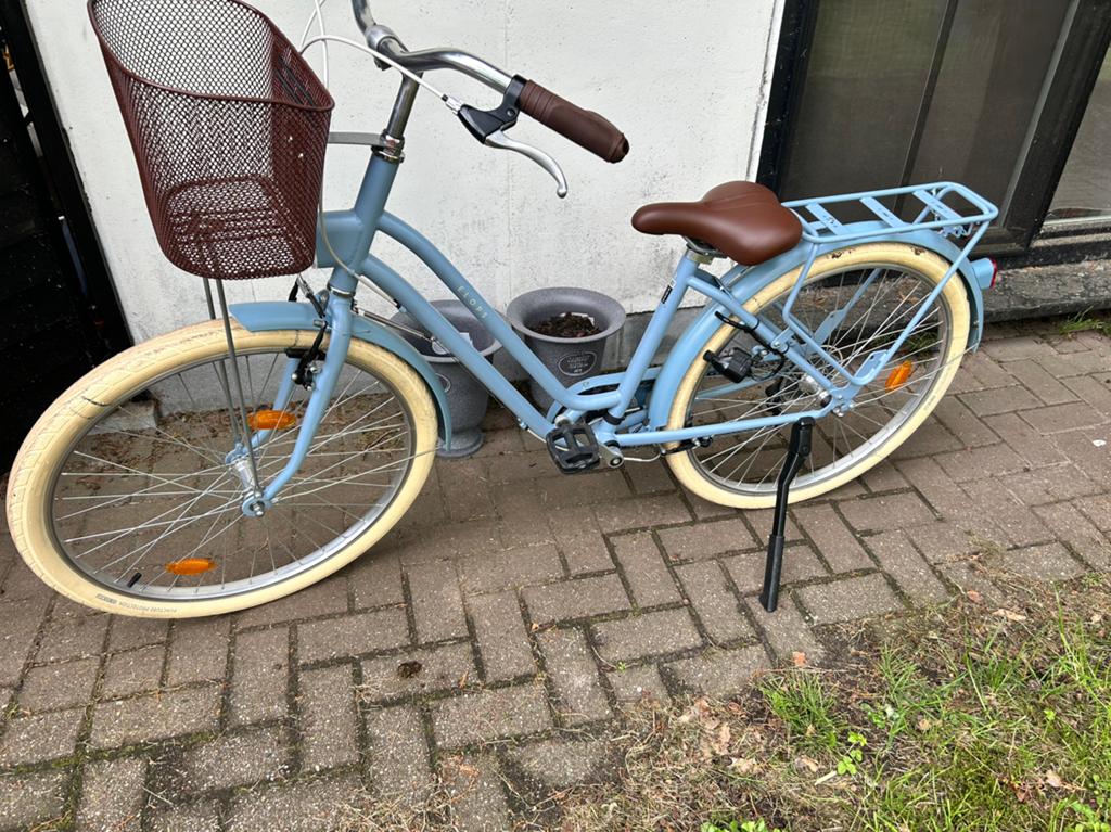 Stadsfiets meisje babyblauw 26 inch, Ophalen, Zo goed als nieuw