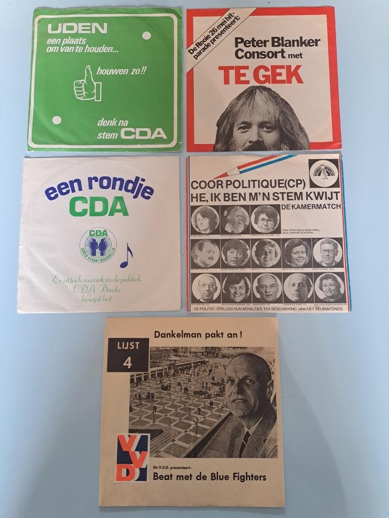 5 vinyl singles - Politieke partijen, Cd's en Dvd's, Ophalen of Verzenden