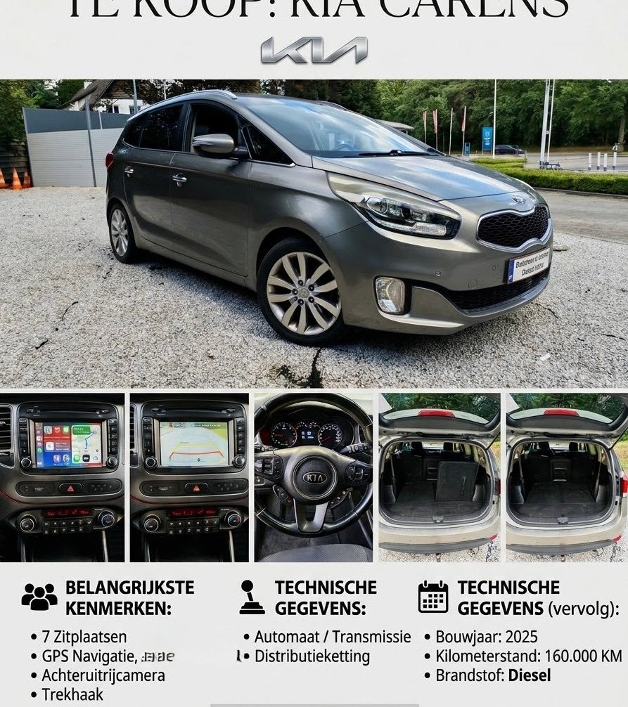 Garantie Kia Caren *7 personnes/automatique/*7 places  GKV, Autos, Achat, Entreprise, 7 places, 5 portes