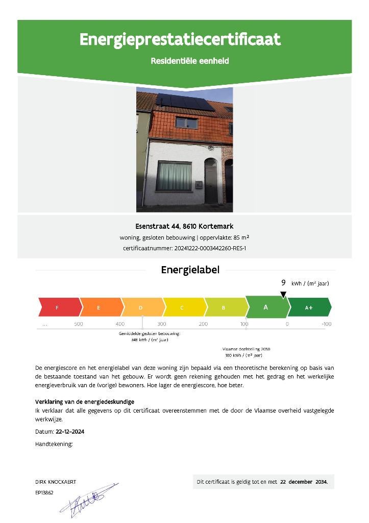 EPC A huis te koop!, Immo, Huizen en Appartementen te koop, 200 tot 500 m², 100 m², 3 kamers, Tussenwoning