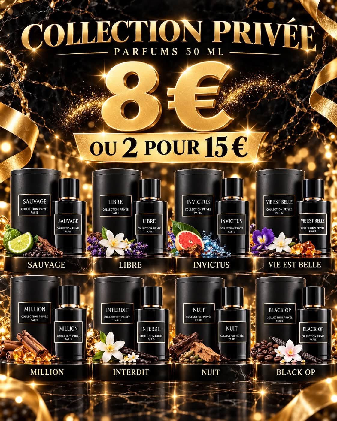 Parfum 50 ml 8€ ou 2/15€, Verzamelen, Ophalen of Verzenden, Nieuw, Parfumfles, Gevuld