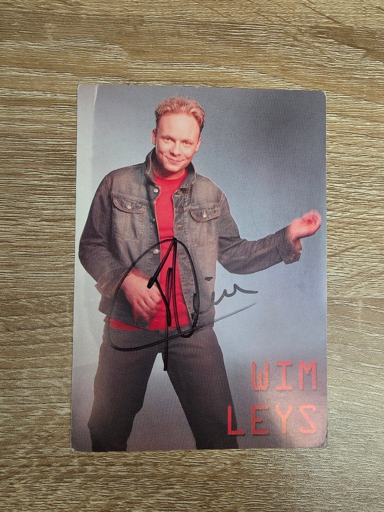 Gesigneerde kaart Wim Leys, Enlèvement ou Envoi, Comme neuf, Photo ou Carte, Signé
