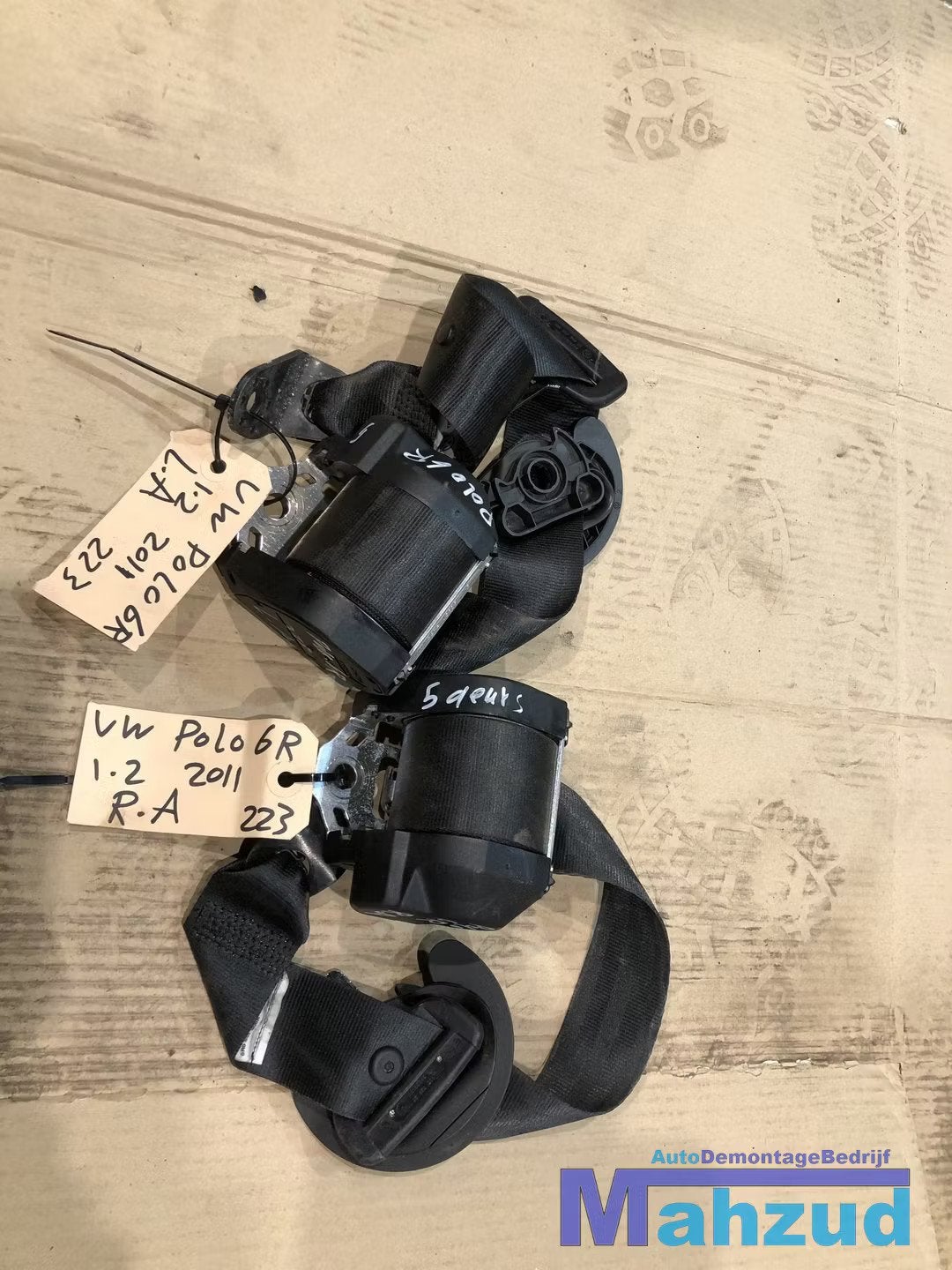 VW POLO 6R Links rechts achter LA RA gordel, Auto-onderdelen, Gebruikt, Volkswagen, Volkswagen AG, Vw@volkswagen.de
