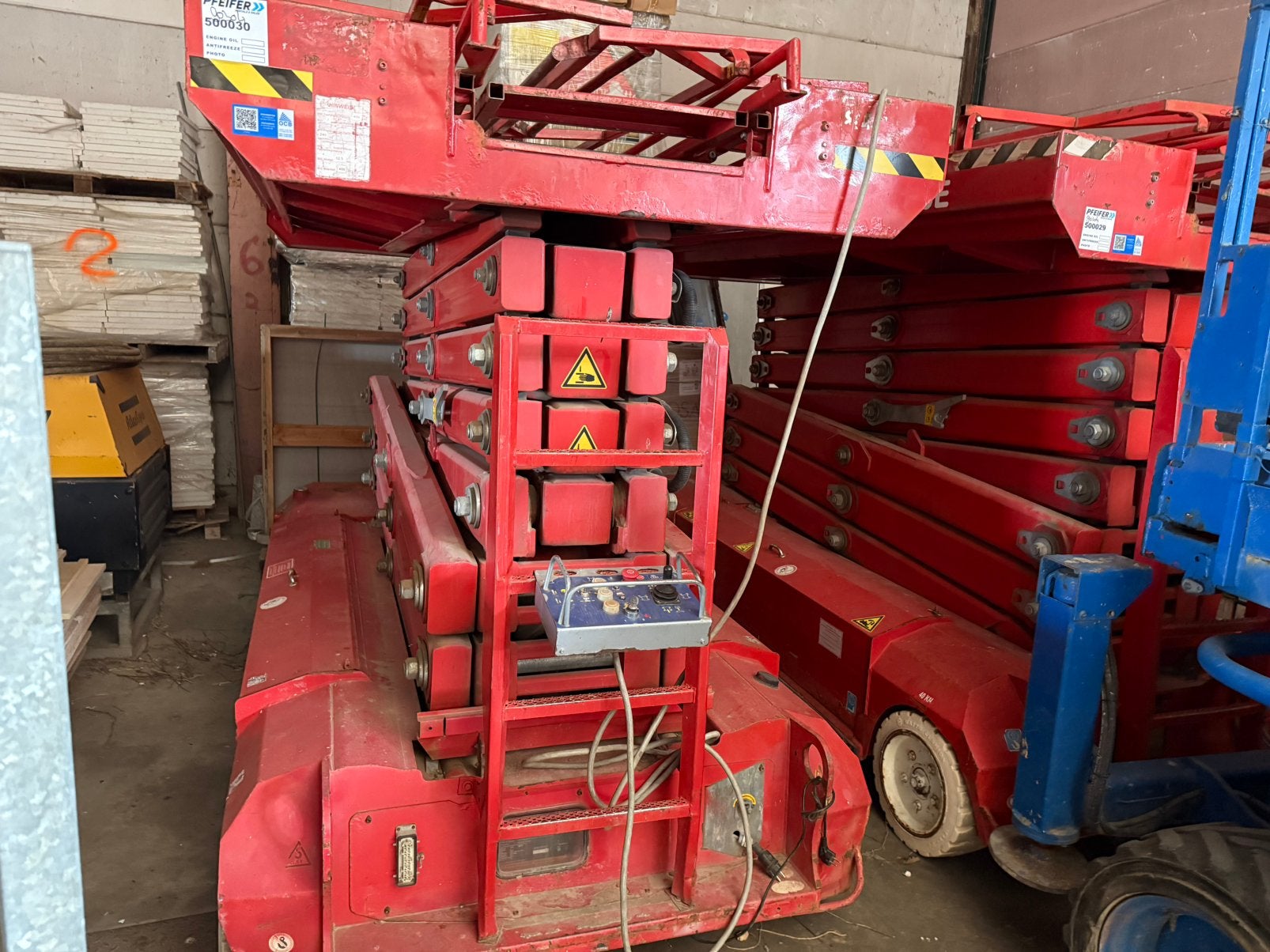 Schaarlift, Ophalen