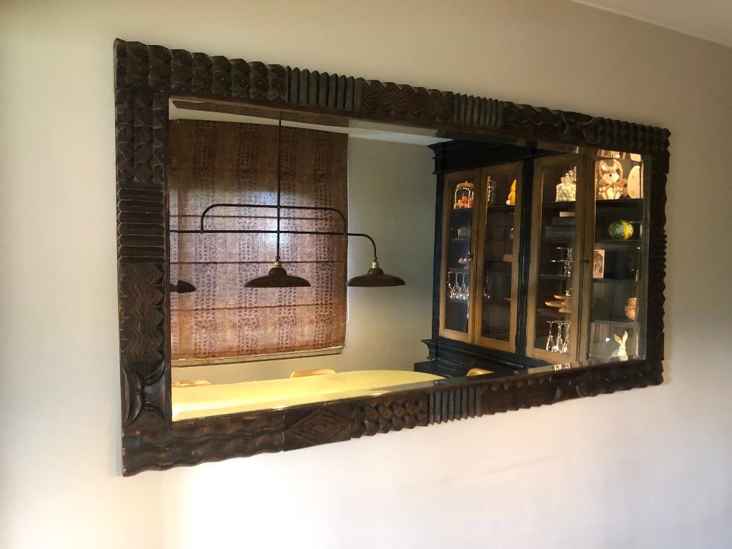 Afrikaanse spiegel, Ophalen, 125 cm of meer, Zo goed als nieuw, Minder dan 100 cm