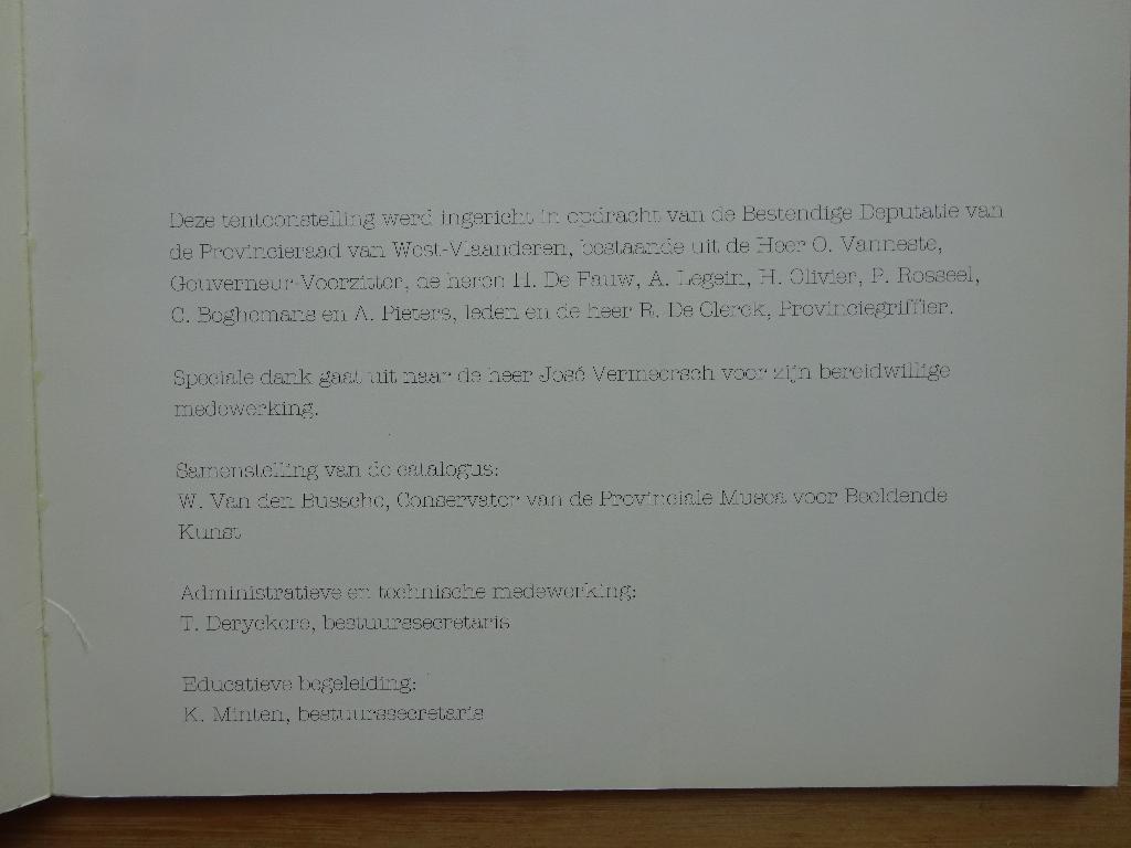 José Vermeersch, 1984 PMCP Jabbeke, Willy Van den Bussche en anderen, Beeldhouwkunst, Ophalen of Verzenden, Zo goed als nieuw