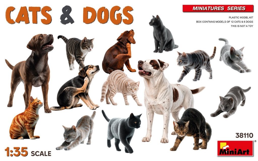 MINIART 38110 CATS & DOGS échelle 1/35, Ophalen of Verzenden, Nieuw, 1:35 tot 1:50, Figuur of Figuren