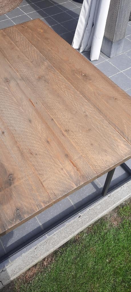 Salontafel landelijk/industrieel, Huis en Inrichting, Ophalen, 50 tot 75 cm, Vierkant, Overige houtsoorten