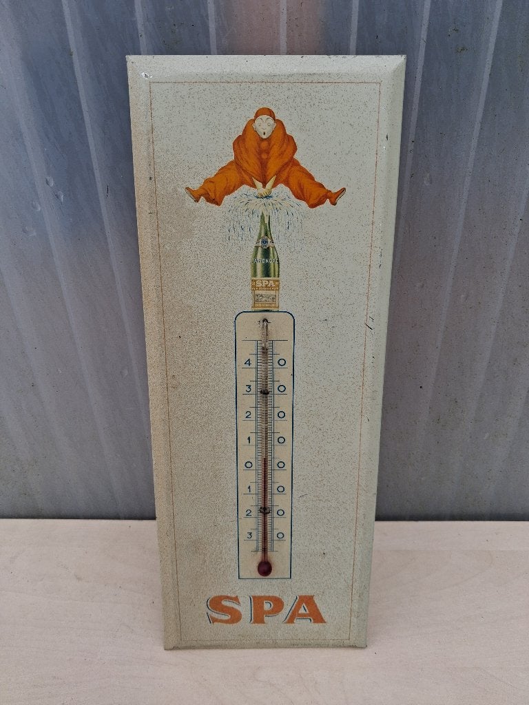ancien thermomètre en étain SPA année 1955, Enlèvement ou Envoi, Comme neuf, Panneau publicitaire